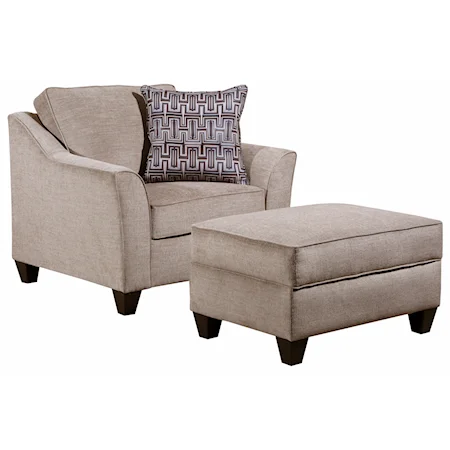 Contemporary Chair and Ottoman Set